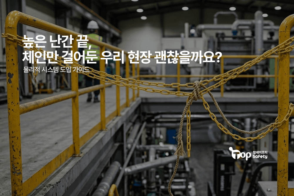 높은 난간 끝, 체인만 걸어둔 우리 현장 괜찮을까요?